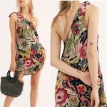 Free People  Gaia One Shoulder Floral Mini Dress Made in USA Sz 8 Photo 1