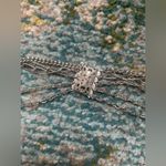 Vintage silver multi chain link locket clasp necklace Photo 7