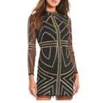 Gianni Bini  Women’s Black & Gold Mockneck Beaded Sheath Dress Size‎ 10 Photo 4