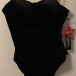 Haute Monde Black Velour Spagetti Strap Padded Bodysuit Sz XL NWT Photo 0