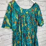Vintage 90s Sita Muu Muu Dress Size S Turquoise Blue Ocean Starfish Short Sleeve Photo 3