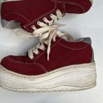 Candie's Y2K Candie’s 6 Red Platform Chunky Heel Sneakers Shoes Suede Grunge Punk Retro Photo 1
