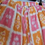 PIYAMA COLORFUL IKAT PRINT PINK ORANGE PAJAMA TOP AND PANTS SET XS Photo 8