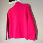 J.Crew  Quilted Sweatshirt Mockneck Hot Pink Herringbone Gold Button XXS NWT Photo 7