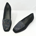 Enzo Angiolini Enzo‎ Angiolini Floral & Velvet Smoking Loafer Black Size 7.5 Photo 0