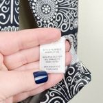 One World Women's M Blue White Paisley Floral Embellished Boho Tunic Top Photo 4