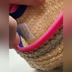 Vera Bradley A Rare HTF  Straw Turtle Blue Pink Cosmetic Makeup Honu Zip Pouch Photo 4