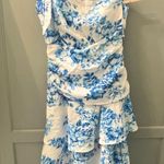 One Shoulder layered floral dress Blue Size L Photo 3