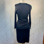 Aritzia Babaton Draped Dress Ruched Faux Wrap Long Sleeve Black Size Small Photo 8