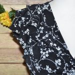 Dress Barn Vintage 2 Piece Y2K Ladies M Black Floral Skirt & Top Ruffle Babydoll Photo 6
