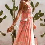Spell And‎ The Gypsy Hendrix Strappy Maxi Dress Womens Large Dusty Pink New Photo 0