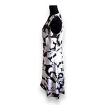 Ann Taylor Womens Dress Sz 6 Black White Sleeveless Faux Wrap Dress Floral Photo 7