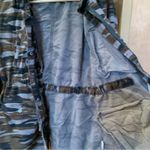 Lucky Brand Camo Jacket Denim Weight Size Medium Detachable Hood Photo 6