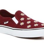 Vans  Women’s Burgundy Floral Asher Deluxe Slip On Sneaker Photo 0