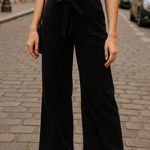 Sweewe Paris Black Corduroy Pants Women’s M Wide Leg Tie Waist Soft Retro Y2K Size M Photo 0