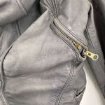 Barney’s Gray Leather‎ hooded convertible jacket moto Helena Christensen small Gray Photo 12