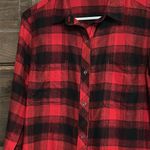 Athleta Women  Lumberjill Flannel Shirt Red & Black‎ Button Down Shirt Size Small Photo 2