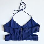 Forever 21  Womens Y2K Vintage Sequin Beaded Butterfly Going Out Top Size M Navy Photo 1