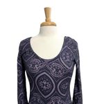 Free People Burnout Bodycon Witchy Goth Punk Skater Dress Tunic Purple sz Small Photo 3