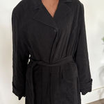 Fleet‎ Street Black Belted Trench Coat, Classic Career Wear, Women's Medium Photo 0
