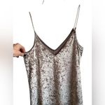 LA Hearts L.A. Hearts Strappy V Neck, Silver Gray Pink Velvet Mini Dress WORN ONCE. Size S Photo 6
