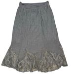 Apt. 9  Grey Sheer Gauze Lace Trim Pull On Skirt Size Large Photo 4