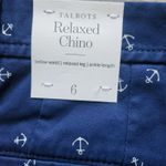 Talbots Relaxed Chinos Anchor Print Navy Blue Ankle Length Womens 6 Photo 1