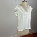 Maje Lushane Lace-Detail V-Neck Top Photo 1