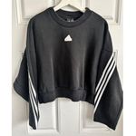 Adidas NWOT 3 stripe Eco cropped crewneck sweatshirt size XL Photo 3