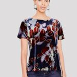 Ann Taylor  Botanical Velvet Blouse Moody Floral Print Size Small Fall Photos Top Photo 13