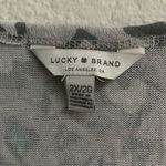 Lucky Brand  cheetah heart print V-neck long sleeve T-shirt women’s 2X gray NEW Photo 4