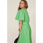 Nicholas Troy Linen Midi Shirt Dress Green Womens Size 0 Photo 3