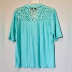 French Laundry Women’s  Shirt Blue Size Large with lace details Photo 1