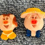 Two Adorable Pigs Mr & Mrs Pig Pins Brooches Pin Brooch Multiple Photo 3