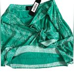 VICI NWT‎  Sarong Style Lightweight Green White Lined Mini Skirt Resort Sz Medium Photo 7