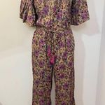 Raga Anthropologie Floral Off Shoulder Bell Sleeve Jumpsuit S NEW Photo 0