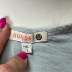 Sundry  Size 1 Small Keep It Simple Peplum Tank w Ruffle Pale Blue Gray Raw Hem Photo 6