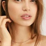 Free People Delicate Everyday Rhinestone Necklace NWT Orange Gold Photo 0