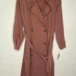 Free People Trench Coat Cherry Chai Jacket Split Sides Button Tie Waist XS/S NWT Photo 1