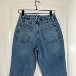 Good American  90's Duster Straight Leg Blue‎ Jeans High Rise Distressed 6/28 Photo 4