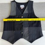 Vintage 90’s Love Lies Black Patchwork Menswear Pinstripe Vest Size Small Photo 7