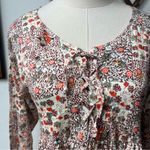 Vintage 90s Patchwork Floral Babydoll Dress Small Tan Photo 1