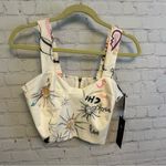 Liliana Meza New Athenna unique printed chic cropped top size Medium Shaut Photo 9