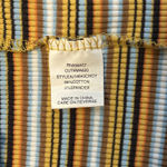 Eyeshadow Y2K Striped Ribbed Open Tie Top Curly Hem Crop Cotton Blend Sz S‎ Photo 3
