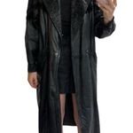 wilson's leather Vintage 80s Wilson’s Leather Trench Coat in Black - Size S Photo 2