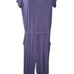 Wide Leg Jumpsuit Drawstring Waist Periwinkle L Blue Size L Photo 0