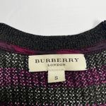 Burberry  London Knit Mini Dress Striped Purple Black Short Sleeve S Photo 1