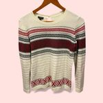 Talbots Cute creamy chevron stripe  cashmere blend crew neck sweater classic soft Photo 1