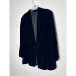American Vintage Vintage 1990s Black Velvet Open-Front Blazer Jacket decorative frog closure M Photo 5