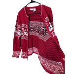 Croft & Barrow Red Snowman Fair Isle Knit Zipper Front Cardigan Sweater XL Photo 5